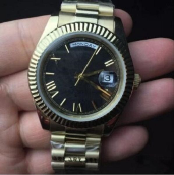new president day date 18k gold perpetual fashion mens watch big black face stainless steel watch original strap automatic men watches, Slivery;brown
new president day date 18k gold perpetual fashion mens watch big black face stainless steel watch original strap automatic men watches, Slivery;brown