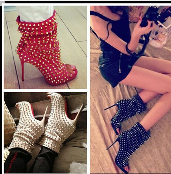 2017 punk booties gladiator high heels sandals boots women pumps shoes woman peep toe rivets women boots women moptorcycle boots for female, Black
2017 punk booties gladiator high heels sandals boots women pumps shoes woman peep toe rivets women boots women moptorcycle boots for female, Black