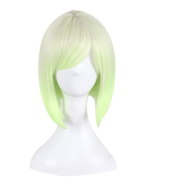 cosplay wig short animation bob hair side bang ombre white green colorful women synthetic wig, Black
cosplay wig short animation bob hair side bang ombre white green colorful women synthetic wig, Black