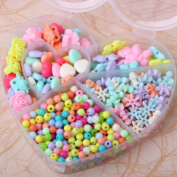 300 pcs per set assorted color plastic beads set for kids crafts in heart-shaped case ing, Black
300 pcs per set assorted color plastic beads set for kids crafts in heart-shaped case ing, Black