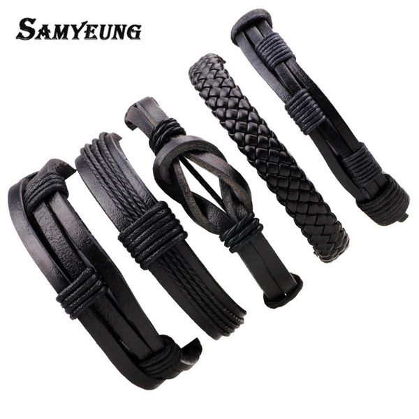 wholesale- 5pcs lot sale vintage black leather friendship bracelets set for male braclet women braclet braslet man pulseira masculina, Golden;silver
wholesale- 5pcs lot sale vintage black leather friendship bracelets set for male braclet women braclet braslet man pulseira masculina, Golden;silver