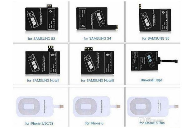 Qi Charger Receiver Wireless Charging Adapter Receptor Receivers For iphone 5s 6 6s plus samsung galaxy s3 s4 s5 note 3 4