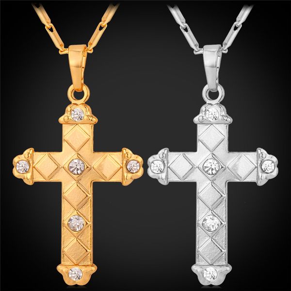 latin cross pendant platinum/18k real gold plated necklace for women/men rhinestone cross necklace, Silver
latin cross pendant platinum/18k real gold plated necklace for women/men rhinestone cross necklace, Silver
