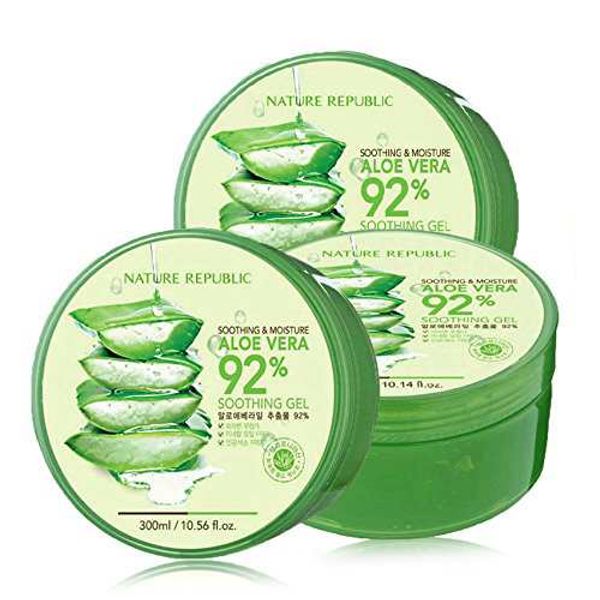 Nature Republic New Soothing& Moisture Aloe Vera 92%gel (300ml) 10.56 Fluid Ounce After Sun Repair Aloe Vera Gel Whitening Anti-aging