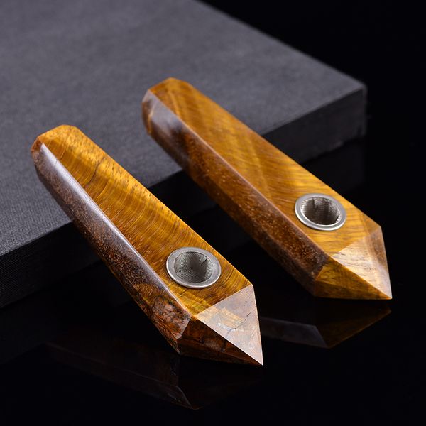 10cm-12cm natural tiger eye stone smoking tube crystal pipe, six prism foreign trade pipe foreign fights, Black
10cm-12cm natural tiger eye stone smoking tube crystal pipe, six prism foreign trade pipe foreign fights, Black