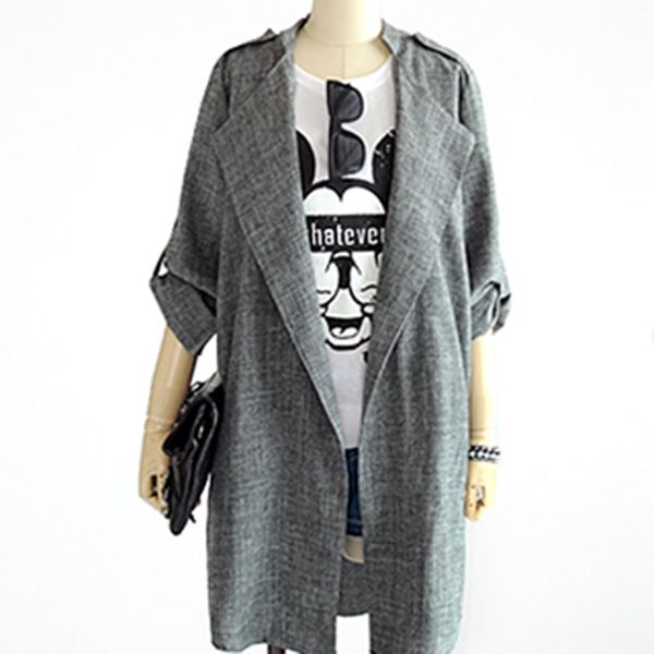 wholesale-autumn new fashion europe plus size trench coat long sleeve notched loose blazers women solid gray long section cardigan wd1792, Tan;black
wholesale-autumn new fashion europe plus size trench coat long sleeve notched loose blazers women solid gray long section cardigan wd1792, Tan;black