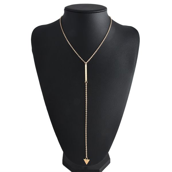 fashion trangle pendant long chain necklace gold color pick chain choker necklace women jewelry ing, Silver
fashion trangle pendant long chain necklace gold color pick chain choker necklace women jewelry ing, Silver