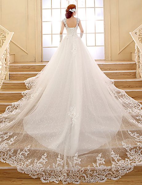 2016 new fashion ball gown chapel train v-neck cap sleeve crystal lace/tulle/organza wedding dresses 002, White
2016 new fashion ball gown chapel train v-neck cap sleeve crystal lace/tulle/organza wedding dresses 002, White