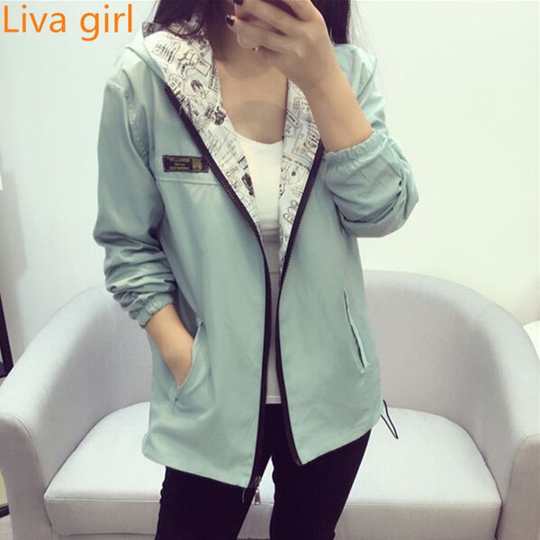 wholesale- liva girl spring new women fashion double-sided wear wild coat 2017 new student couple thin section hooded jacket size xs-2xl, Black;brown
wholesale- liva girl spring new women fashion double-sided wear wild coat 2017 new student couple thin section hooded jacket size xs-2xl, Black;brown