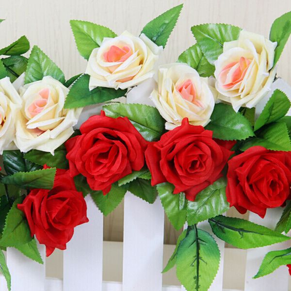 wholesale- artificial rose garland silk flower vine ivy home wedding garden floral decor wall mounted beautiful romantic
wholesale- artificial rose garland silk flower vine ivy home wedding garden floral decor wall mounted beautiful romantic