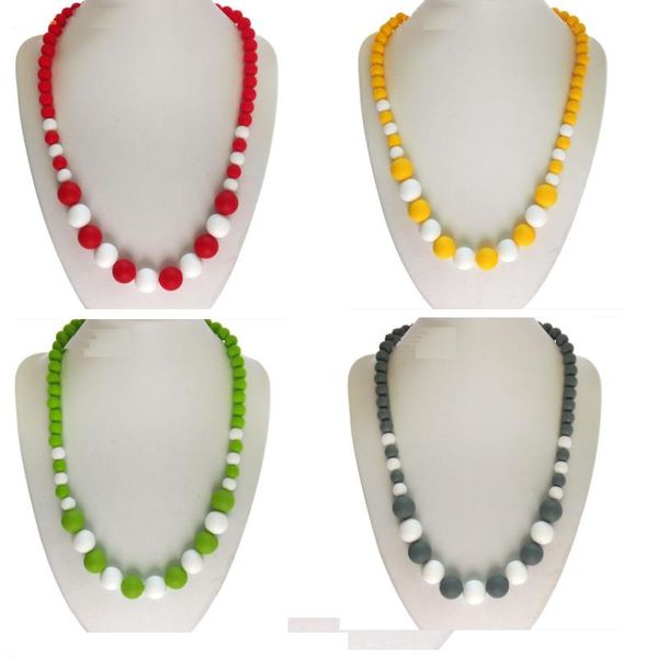 silicone teething necklace for baby and mommy fashion european american food-grade beads necklaces for grind baby's teeth, Silver
silicone teething necklace for baby and mommy fashion european american food-grade beads necklaces for grind baby's teeth, Silver