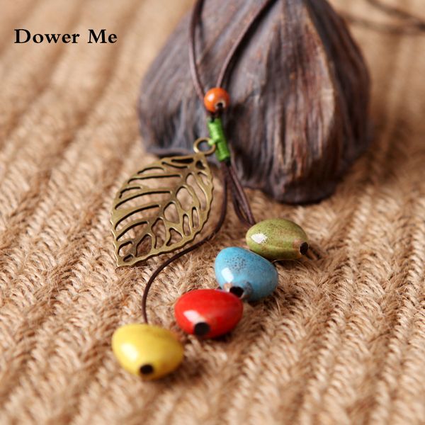 wholesale- dower me ceramic beads statement necklace women's retro ethnic sweater collier femme gold leaves pendant necklace anime koly, Silver
wholesale- dower me ceramic beads statement necklace women's retro ethnic sweater collier femme gold leaves pendant necklace anime koly, Silver