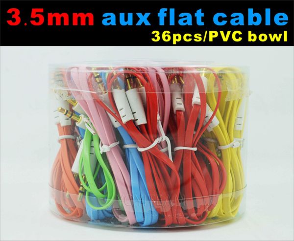 3.5mm aux flat cable audio cable with pvc bowl case for speaker device connect mobile 1 meter colorful
3.5mm aux flat cable audio cable with pvc bowl case for speaker device connect mobile 1 meter colorful