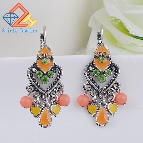 earring clip fashion party dresses bohemia style enamel beads statement love heart drop earrings vintage jewelry for women, Silver
earring clip fashion party dresses bohemia style enamel beads statement love heart drop earrings vintage jewelry for women, Silver