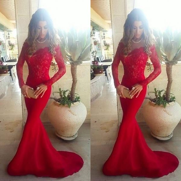 elegant 2017 red lace off shoulder mermaid dresses prom party evening wear with long sleeves formal gowns custom made china en102712, Black;red
elegant 2017 red lace off shoulder mermaid dresses prom party evening wear with long sleeves formal gowns custom made china en102712, Black;red