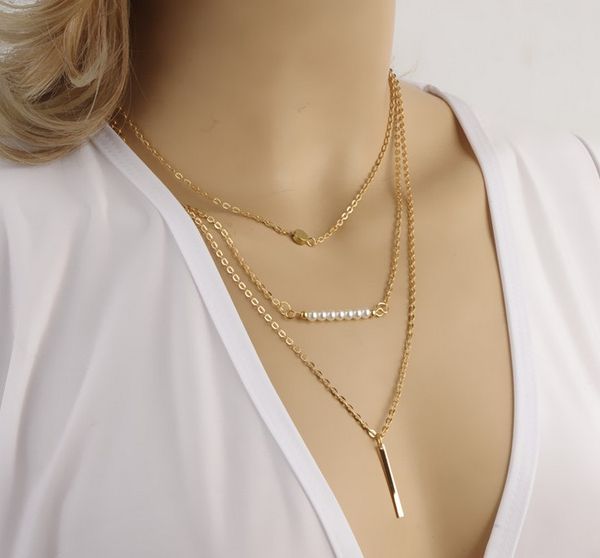 new fashion multi layer gold plated chain choker collar necklace multilayer bar pendant gift for women girl fe, Black
new fashion multi layer gold plated chain choker collar necklace multilayer bar pendant gift for women girl fe, Black