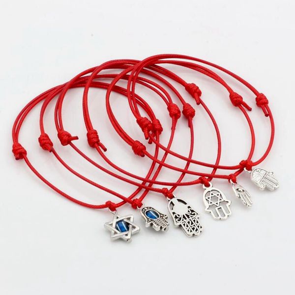 50pcs mixed kabbalah hamsa hand star of david charms red color wax rope adjustable bracelets, Bronze;silver
50pcs mixed kabbalah hamsa hand star of david charms red color wax rope adjustable bracelets, Bronze;silver