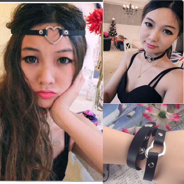 wholesale 10pcs/lot punk rock pu leather necklace fashion button jewelry,sweet heart handmade choker collar necklace bracelet ing, Golden;silver
wholesale 10pcs/lot punk rock pu leather necklace fashion button jewelry,sweet heart handmade choker collar necklace bracelet ing, Golden;silver
