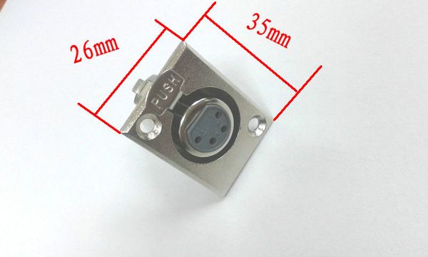 Image of metal XLR 4-Pin Female Chassis Panel Mount Contacts adapter