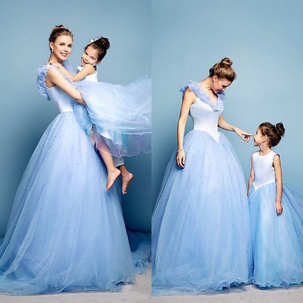 2015 floor length mother and daughter dress lovely spring tulle family clothing for special occasion sweep train baby kids, Blue
2015 floor length mother and daughter dress lovely spring tulle family clothing for special occasion sweep train baby kids, Blue