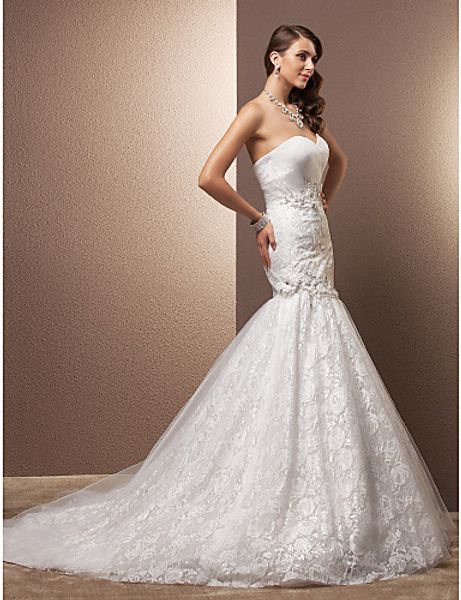 2016 new fashion trumpet/mermaid ivory court train sweetheart sleeveless beads flowers lace/organza wedding dresses 300, White
2016 new fashion trumpet/mermaid ivory court train sweetheart sleeveless beads flowers lace/organza wedding dresses 300, White