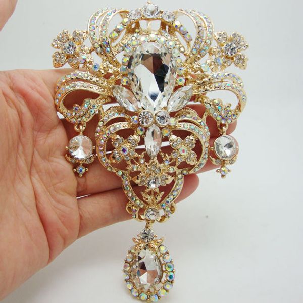 wholesale - new luxury bride flower drop pendant bride bridesmaid wedding brooch pin clear ab rhinestone crystal, Gray
wholesale - new luxury bride flower drop pendant bride bridesmaid wedding brooch pin clear ab rhinestone crystal, Gray