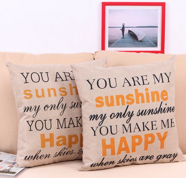 pillow cover "you are my sunshine "cotton linen leaning cushion throw pillow covers pillowslip case good design 45*45 cm
pillow cover "you are my sunshine "cotton linen leaning cushion throw pillow covers pillowslip case good design 45*45 cm