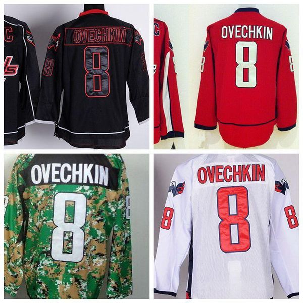 2016 new, 2016 new 8 alexander ovechkin black jersey 8 alexander ovechkin ice hockey jersey, Black;red