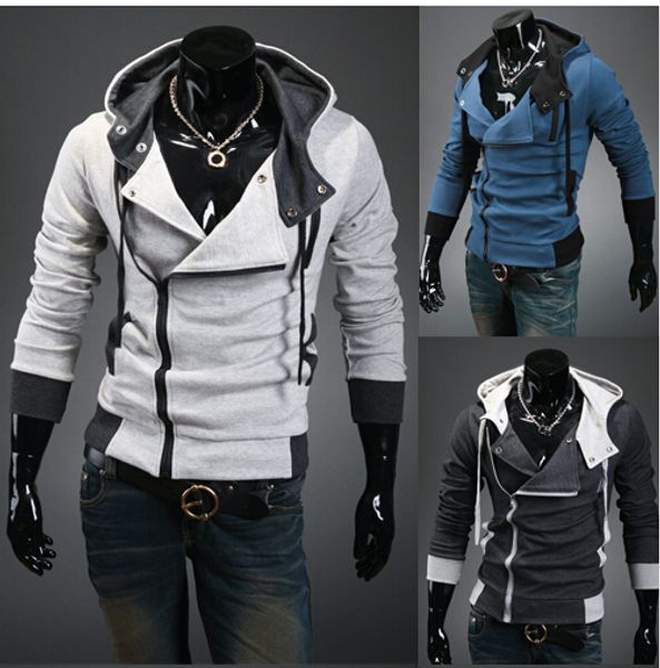 2015 winter new men's slim personalized hat design hoodies & sweatshirts jacket sweater assassins creed coat, Black
2015 winter new men's slim personalized hat design hoodies & sweatshirts jacket sweater assassins creed coat, Black