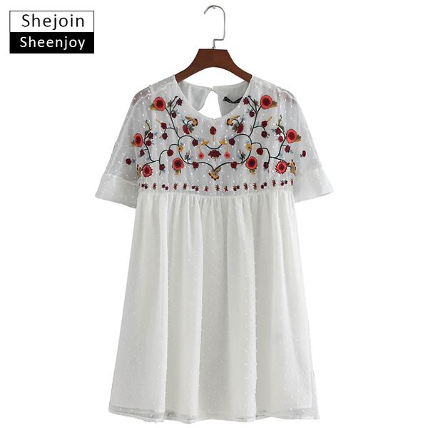 wholesale- shejoinsheenjoy summer dress women fashion vintage floral embroidery dress o-neck short sleeve casual mini white chiffon dress, White;black
wholesale- shejoinsheenjoy summer dress women fashion vintage floral embroidery dress o-neck short sleeve casual mini white chiffon dress, White;black