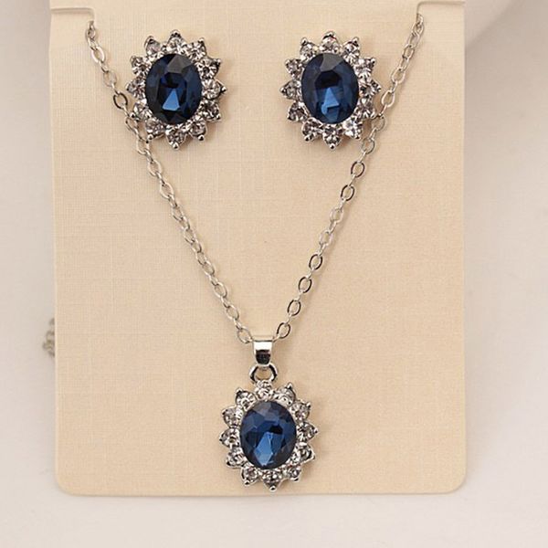 blue crystal jewelry set earrings / pendant necklace bridal wedding jewelry sets for women bijoux strass cristal, Silver
blue crystal jewelry set earrings / pendant necklace bridal wedding jewelry sets for women bijoux strass cristal, Silver