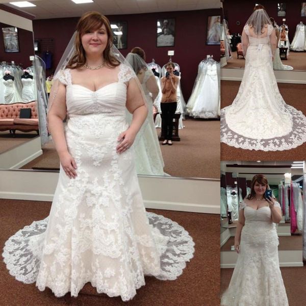 lace plus size wedding dresses cap sleeve scoop neck mermaid sweep train 2019 elegant bridal gowns vestido de noiva, White
lace plus size wedding dresses cap sleeve scoop neck mermaid sweep train 2019 elegant bridal gowns vestido de noiva, White
