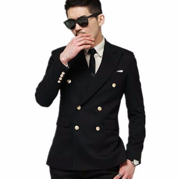 black double breasted wedding groomsmen tuxedos 2018 two piece peaked lapel slim fit custom made business men suits (jacket + pants, Black;gray
black double breasted wedding groomsmen tuxedos 2018 two piece peaked lapel slim fit custom made business men suits (jacket + pants, Black;gray