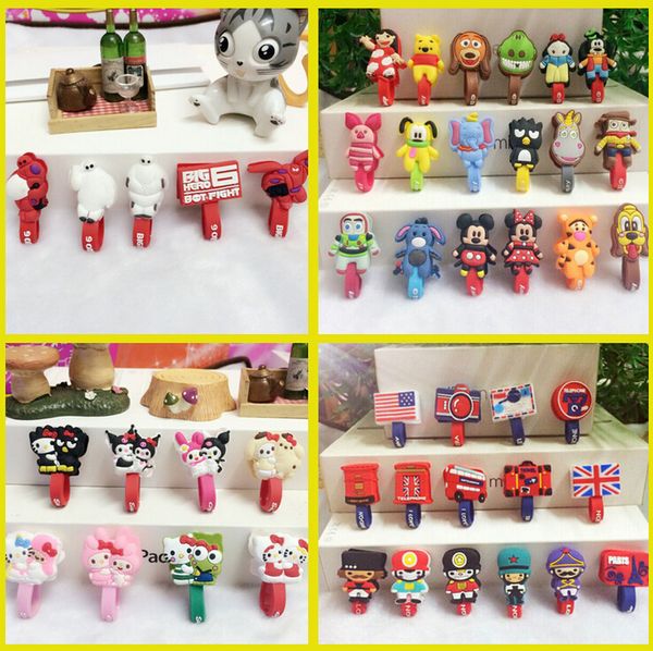 100pcs 3d Cartoon School Office Cable Tie Earphone Data Audio Cable Fastener Organizer Smart Muted Line Fixer Kids Xmas Gift