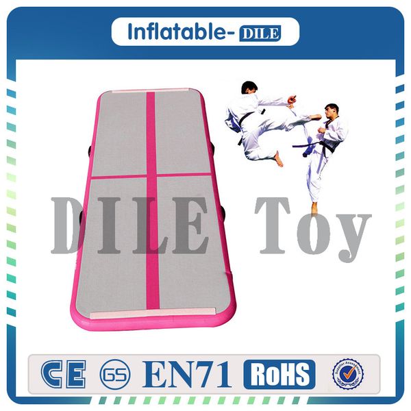 0.9mm Pvc 5*1*0.1m Pink Inflatable Gymnastics Mattress Gym Tumble Airtrack Floor Tumbling Air Track For Sale