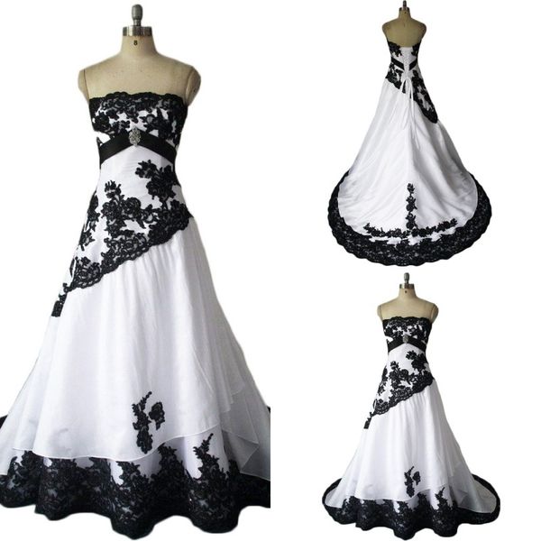 vintage 2017 black and white lace applique wedding dresses real ps strapless lace up bak bridal gowns plus size custom made en12091
vintage 2017 black and white lace applique wedding dresses real ps strapless lace up bak bridal gowns plus size custom made en12091