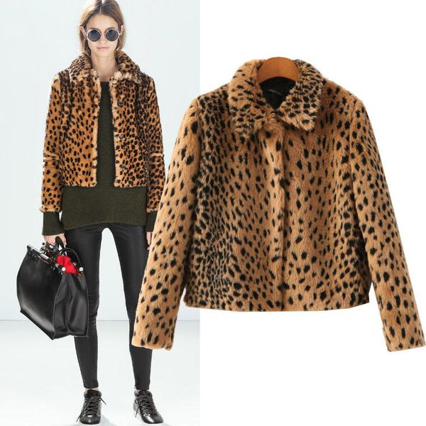 sz24503 autumn jacket 2015 fashion faux fur coat fleece leopard animal print jacket outerwear long sleeve lapel collar thick, Black;brown
sz24503 autumn jacket 2015 fashion faux fur coat fleece leopard animal print jacket outerwear long sleeve lapel collar thick, Black;brown