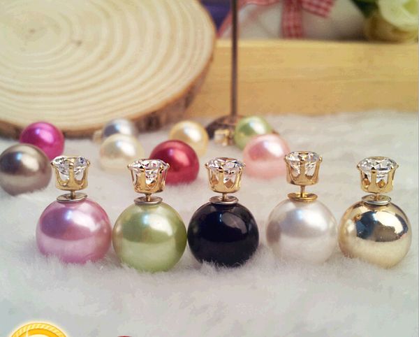 fashion jewelry two sided pearls earrings zircon ball front and back gold plated stud earring studs for engagement mix order, Golden;silver
fashion jewelry two sided pearls earrings zircon ball front and back gold plated stud earring studs for engagement mix order, Golden;silver