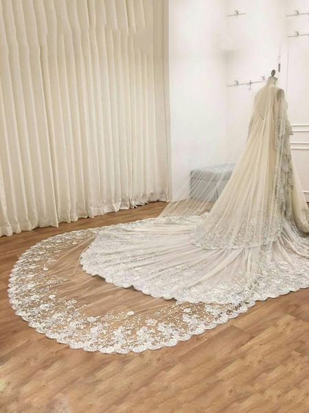 luxury applique wedding veils one layer tulle 3 meters long cathedral length wedding veil for dresses bridal accessories, Black
luxury applique wedding veils one layer tulle 3 meters long cathedral length wedding veil for dresses bridal accessories, Black