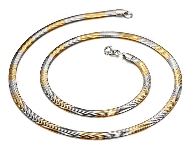 brand new charming true never fade 316l stainless steel gold silver two tone flat snake link chain necklace 24'' 4.2mm
brand new charming true never fade 316l stainless steel gold silver two tone flat snake link chain necklace 24'' 4.2mm