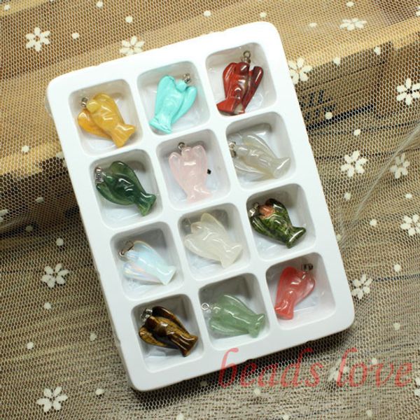 wholesale 12pcs mix multi-style carved angel natural stone charms finding pendants 19mm*23mm (w02746), Bronze;silver
wholesale 12pcs mix multi-style carved angel natural stone charms finding pendants 19mm*23mm (w02746), Bronze;silver