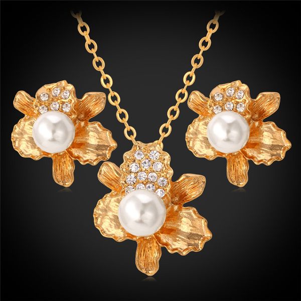 new fashion irregular flowers pendant necklace stud earrings for women 18k real gold plated crystal pearl set, Silver
new fashion irregular flowers pendant necklace stud earrings for women 18k real gold plated crystal pearl set, Silver