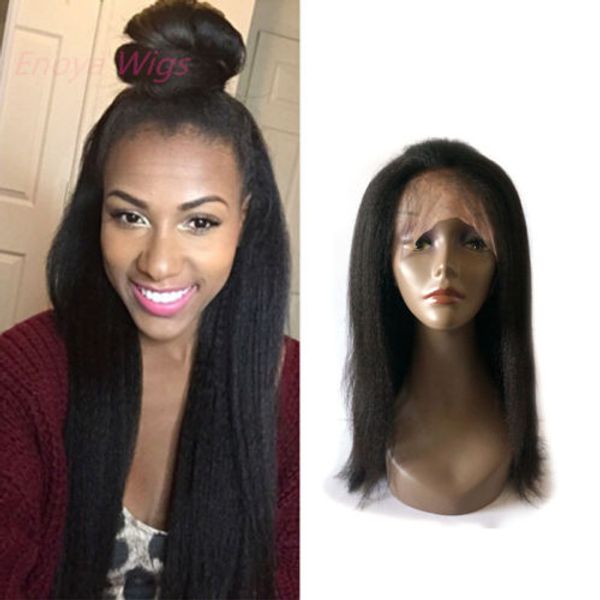 italian yaki 360 lace frontal wig virgin human hair front kinky straight wigs pre plucked black women bleached knots 14inch diva1, Black;brown
italian yaki 360 lace frontal wig virgin human hair front kinky straight wigs pre plucked black women bleached knots 14inch diva1, Black;brown