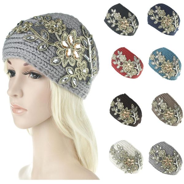 women embroidery flowers crystal headband wool crochet headband knit hair band winter warm headbands ear warmer headwrap hair accessories, Silver
women embroidery flowers crystal headband wool crochet headband knit hair band winter warm headbands ear warmer headwrap hair accessories, Silver