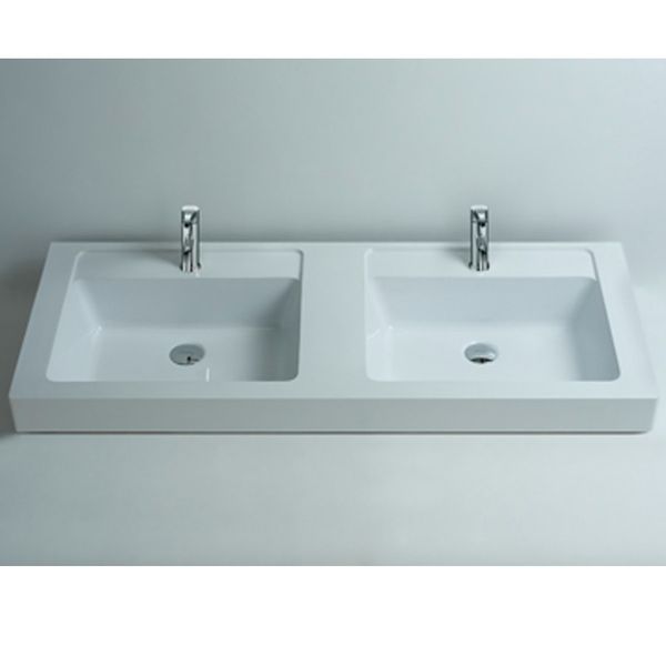 

1200mm Rectangular Bathroom Solid Surface Stone Counter Top Vessel Sink Fashionable Cloakroom Stone Vanity Wash Basin RS3806