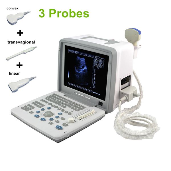 

portable ultrasound machine, price usg, lapultrasound scanner with 3 probes convex+transvagional+linear