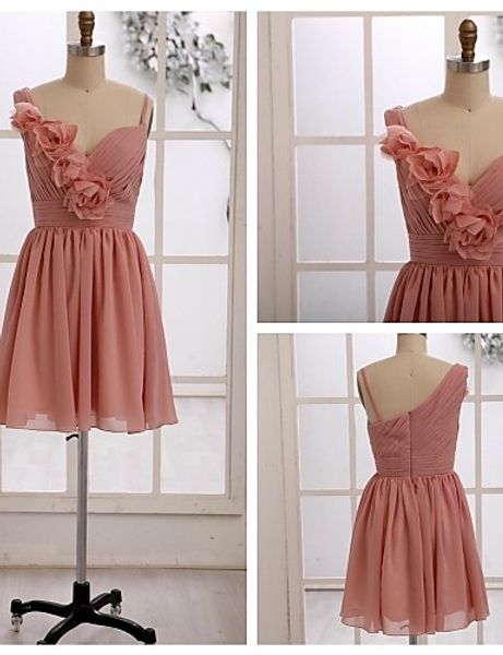2016 new simple pupolar ping blushing pink a-line straps flower knee-length chiffon bridesmaid dress 150, White;pink
2016 new simple pupolar ping blushing pink a-line straps flower knee-length chiffon bridesmaid dress 150, White;pink