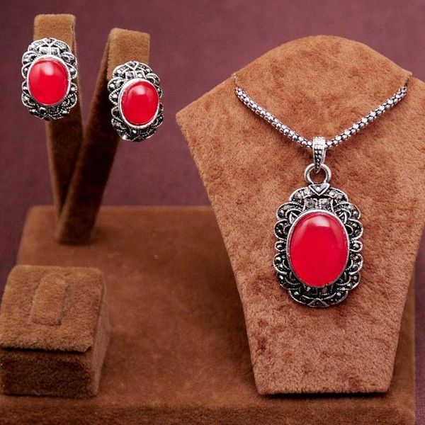 2PCS New Arrival Romantic antique silver blue/red round beads Design Necklace Earrings Jewelry Set women's gift free ship
2PCS New Arrival Romantic antique silver blue/red round beads Design Necklace Earrings Jewelry Set women's gift free ship