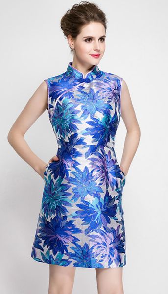 vintage print women a-line dress stand collar sleeveless party dresses 0316010, Black
vintage print women a-line dress stand collar sleeveless party dresses 0316010, Black
