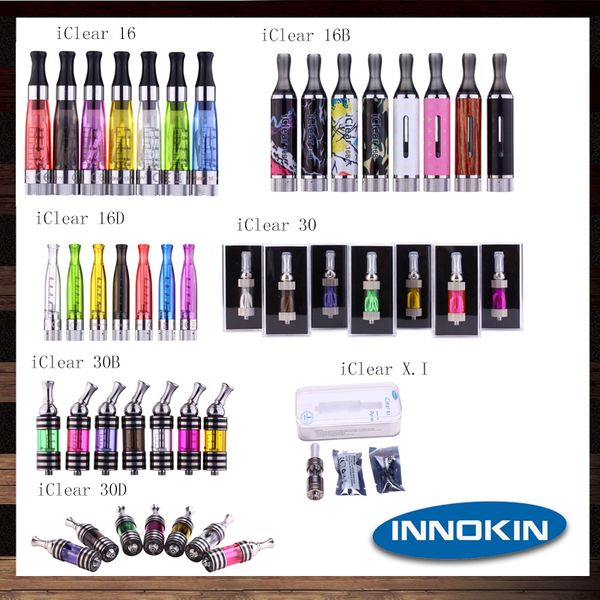 

Innokin iClear Clearomizer iClear 30S 30 30B 16 16b 16d X.I Двойной катушки Pyrex Glass Atomizer 100% оригинал